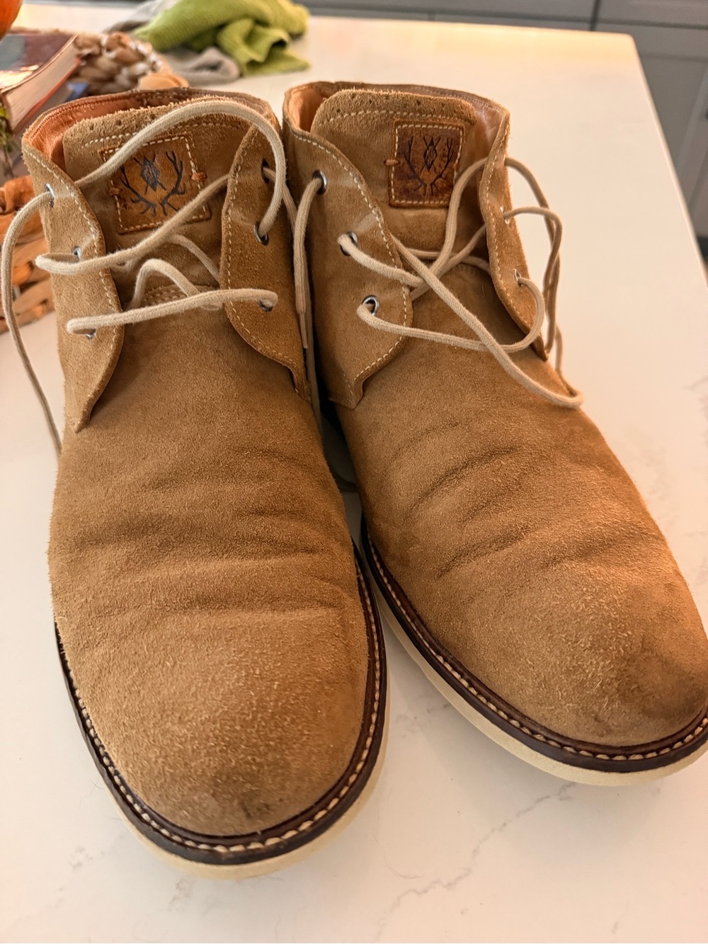 Men's Martin Dingman Suede Chukka Boots in Tan